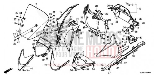 UPPER COWL (VFR800XF) VFR800XF de 2015